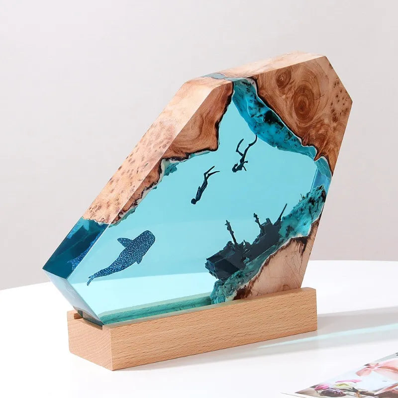 Deep Ocean Resin Decorative Night Lamp